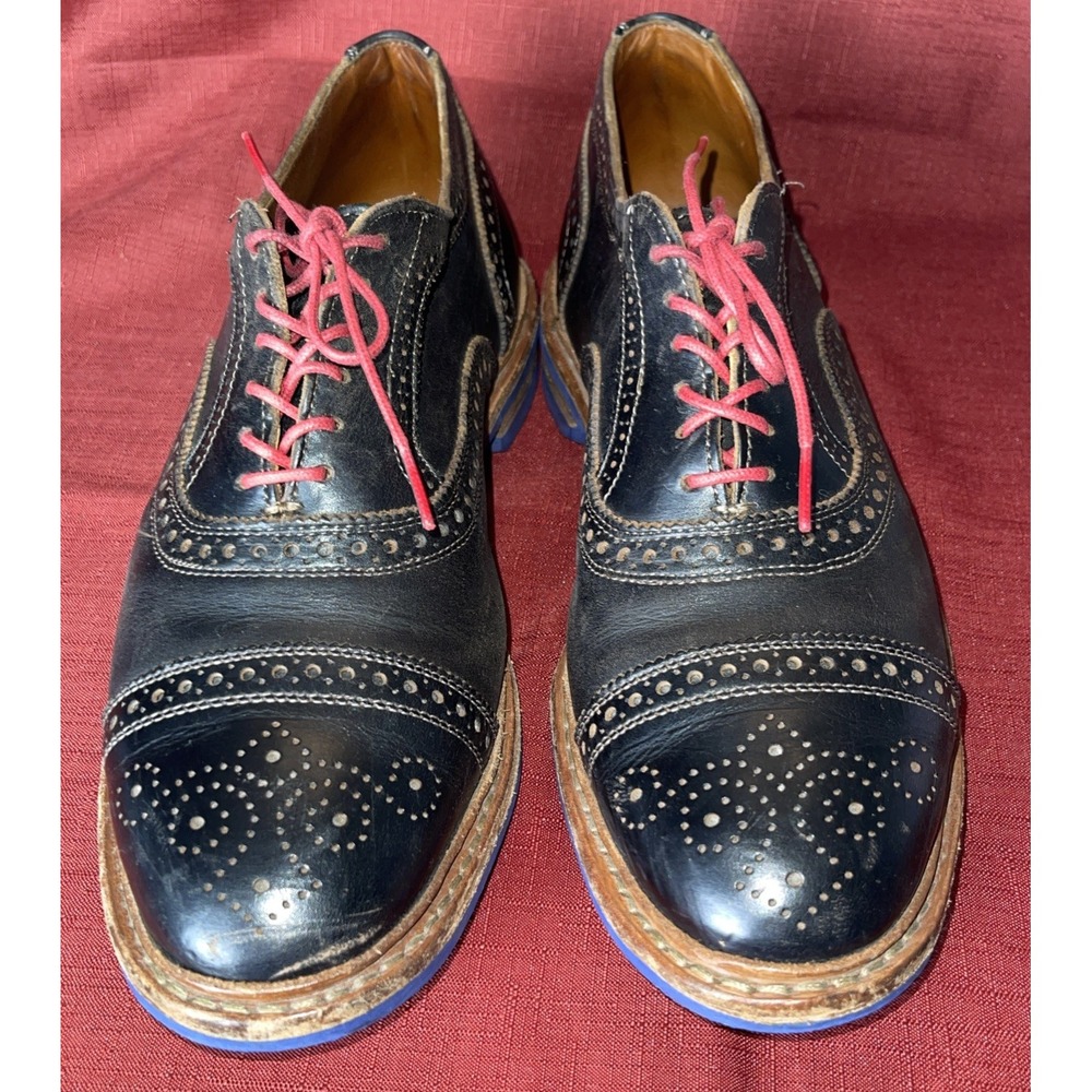 Allen Edmonds 'Strandmok' Cap-Toe Oxfords Mens 9 3E‎ Made in USA Blue - Picture 3 of 9